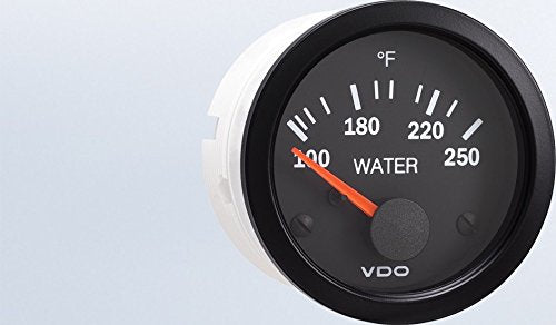 VDO 310-1051 Vision Water Temperature Gauge Kit, 250°F, 12V