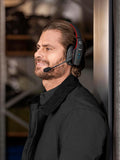 Cummins Edition BlueParrott B450-XT Noise Cancelling Bluetooth Headset – Unique Design with Industry Leading Sound & Improved Comfort, Up to 24 Hours of Talk Time, IP54-Rated, Black Red