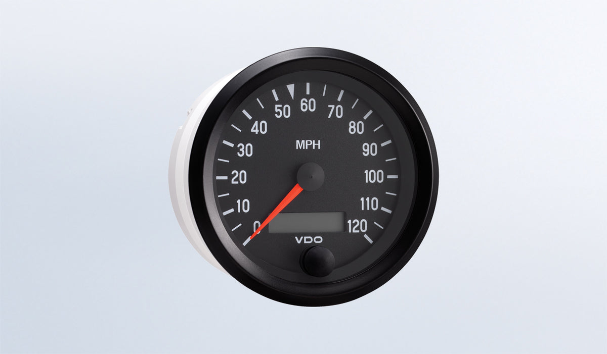 VDO 437052 120MPH 3 3/8" Electronic Speedometer with Autocalibration