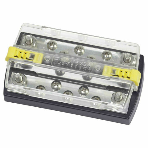 Blue Sea 2722 DualBus Plus 150A BusBar 1/4"-20 Stud 5 Gang Marine Boat