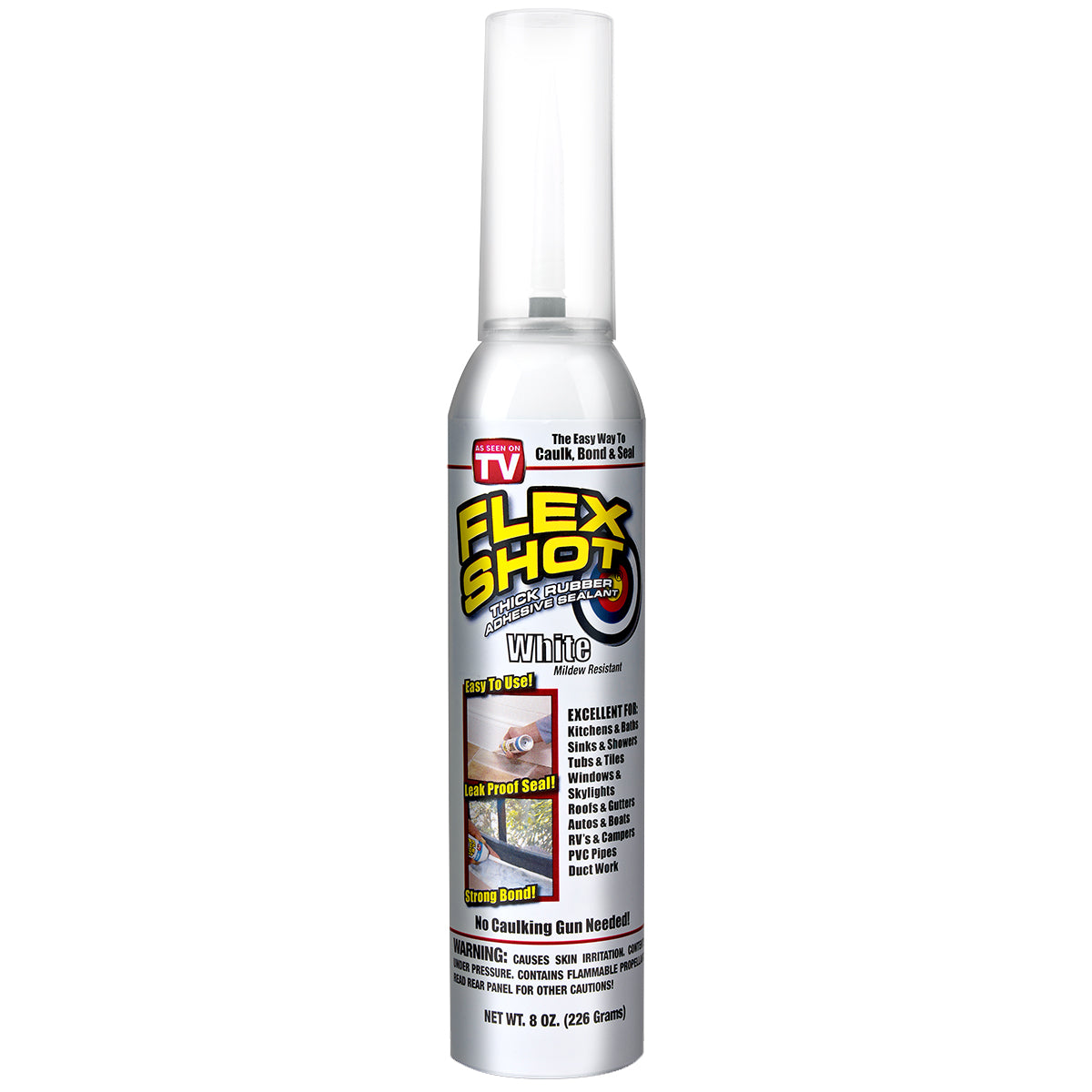 Flex Seal FLEX SHOT - WHITE 8 OZ.