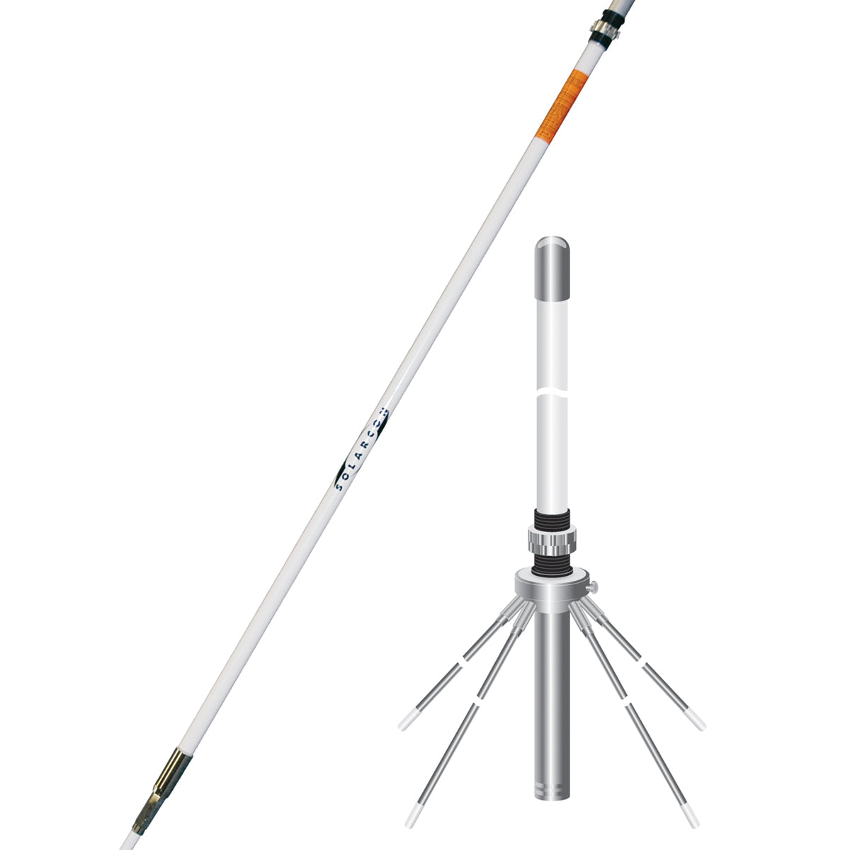 Solarcon A-99CK 17-Feet Omni-Directional Fiberglass CB Radio Base Station Antenna and Ground Plane Kit For CB and Ham Radio
