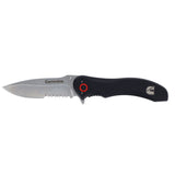 Cummins Serrated Blade D2 Steel Pocket Knife 3-inch CMN4726 - Lightweight Folding Knife Survival Tactical EDC Pocketknife - Black