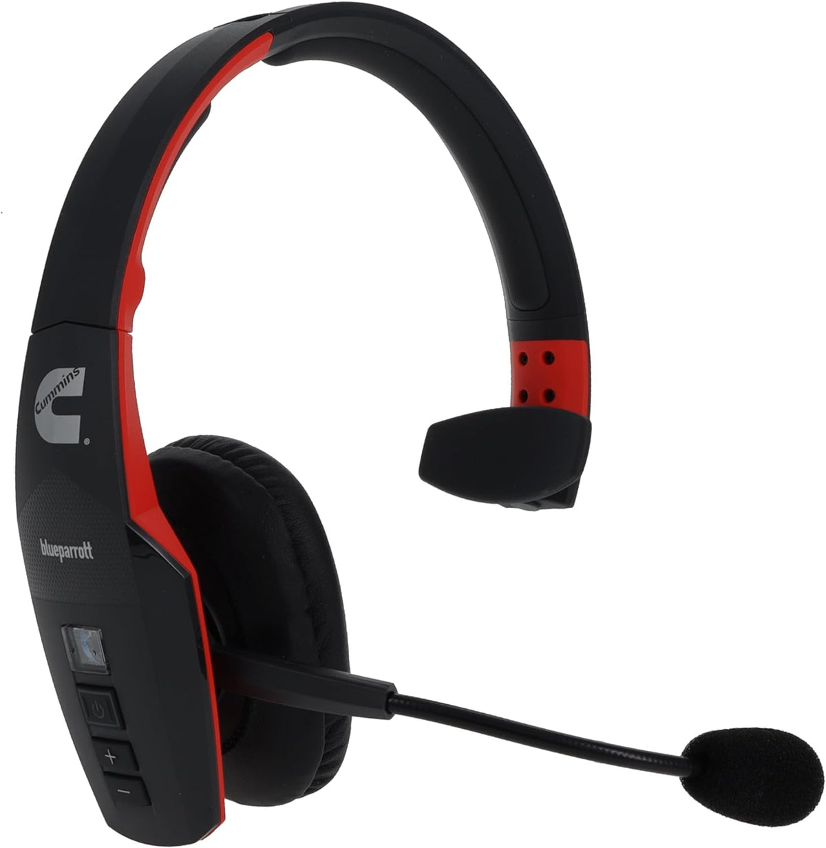 BlueParrott B450-XT Cummins Edition noise-canceling Bluetooth trucker headset, black and red