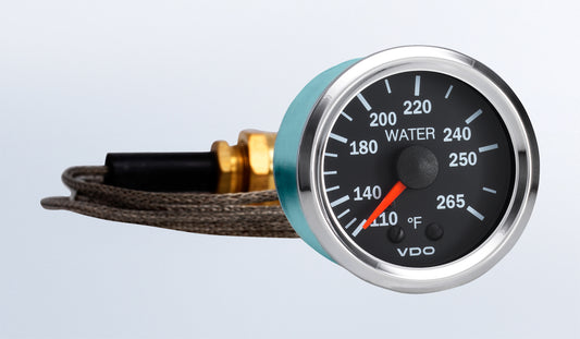 VDO 180-191 265°F Mechanical Temperature Gauge with 72" Capillary, 12V