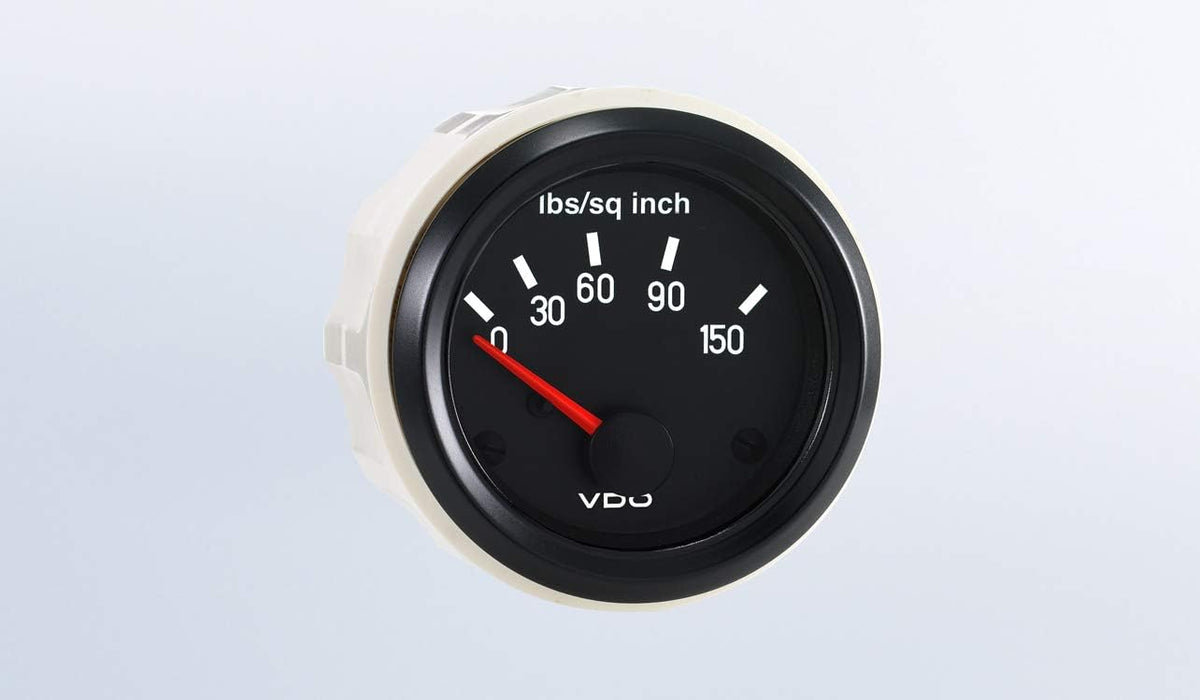VDO 350-041 Cockpit 150 PSI Oil Pressure Gauge, 2-1/16" (52mm)