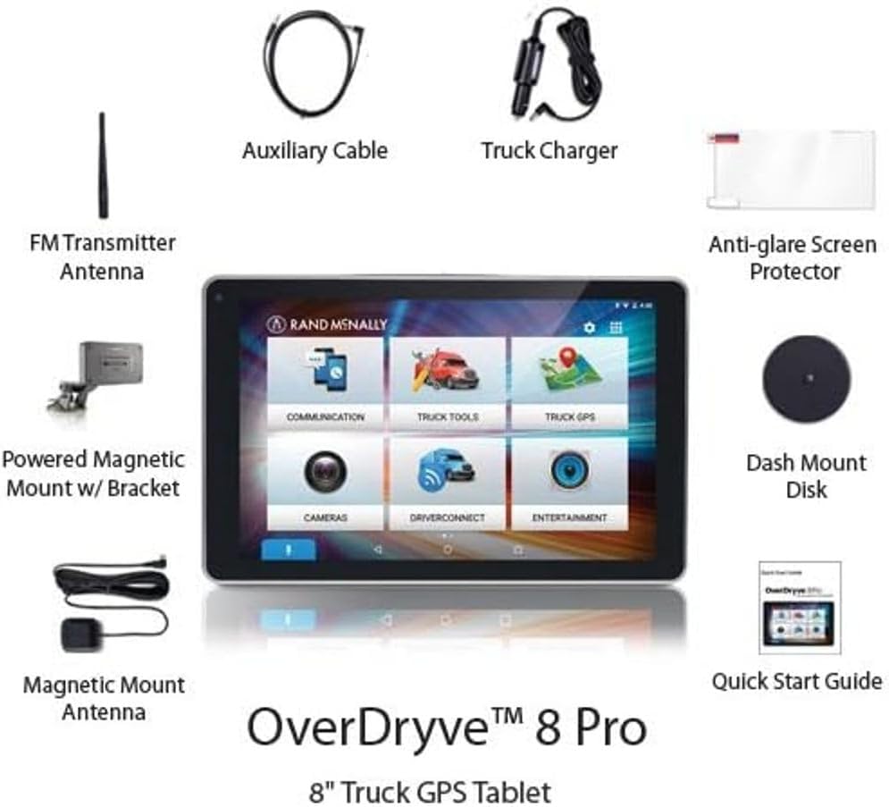 Rand McNally OverDryve 8 Pro 8" Truck GPS Tablet with Dash Cam & Bluetooth - image 3