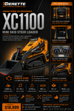 Derette XC1100 mini skid steer loader Kubota D1105 powered