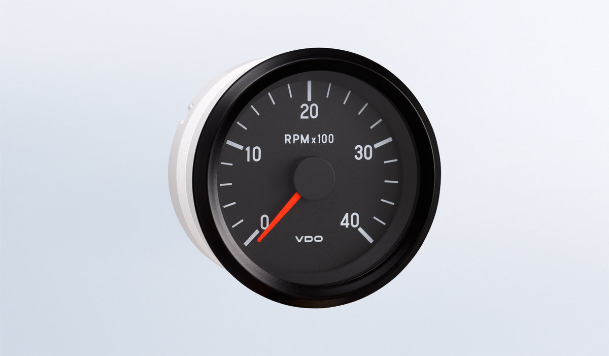 VDO 333-969 4,000 RPM 2 1/16" (52mm) Tachometer, 12V, 400-1300Hz Alternator Signal