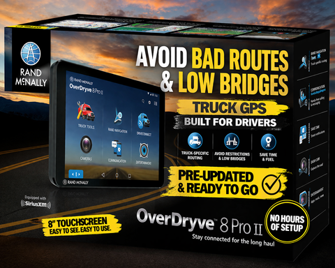 Rand McNally OverDryve 8 Pro II Truck GPS – Pre-Updated Maps 2026 & Ready to Use