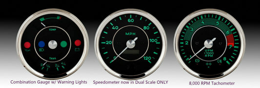VDO Gauge 3 pc Set 356 Speedster Spyder Porsche IN STOCK ships same day