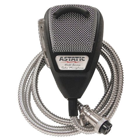Astatic (302-10001SE) 636LSE 4-Pin Noise Canceling CB Microphone Professional-Grade XLR Silver