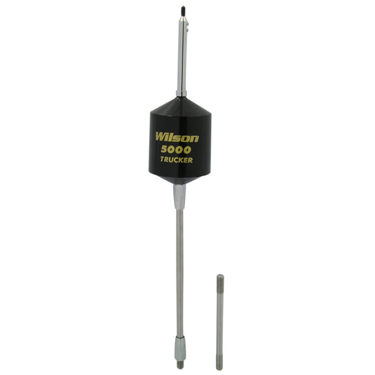 Wilson T5000 Trucker Series CB Antenna 305550-5 - Center Loaded Mobile CB Antenna with 2 Shafts 49-Inch Whip 5000 Watts - Black