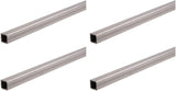 4 Pack of Unpolished (Mill) 1008-1010 Steel Square Tube, 1" Height, 0.083" Wall Thickness, 8' Length