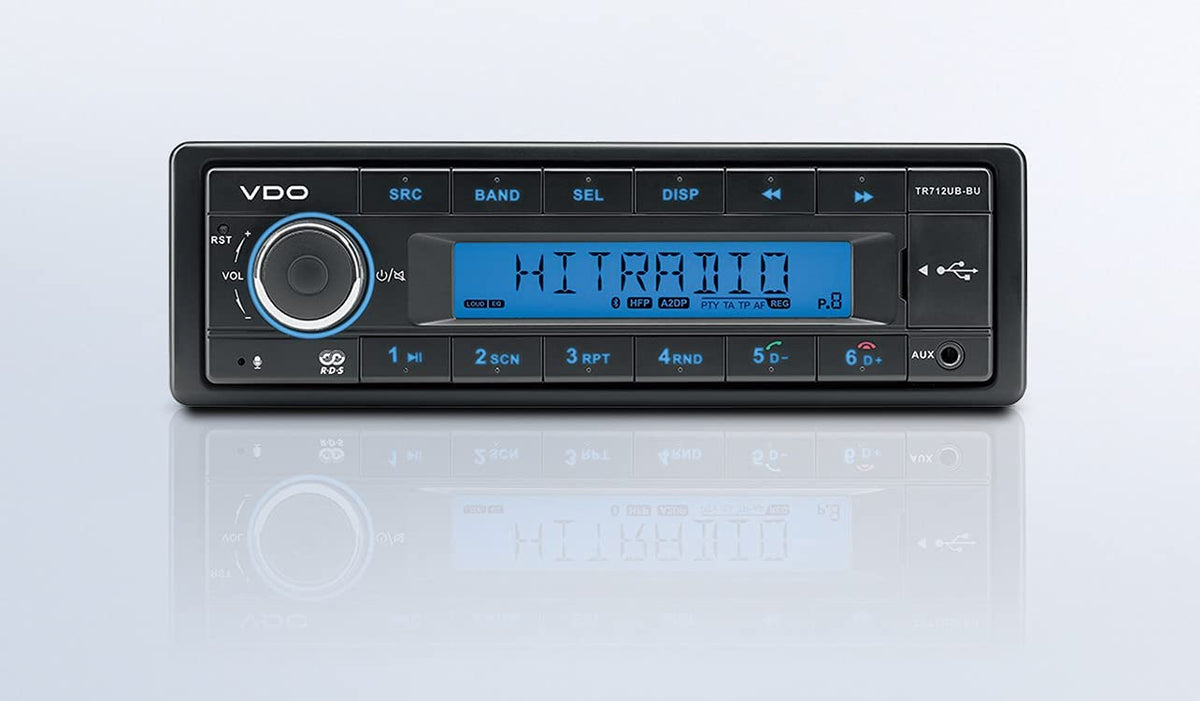 TR712UB-BU 12v VDO Continental Radio Blue Display Bluetooth - view 2