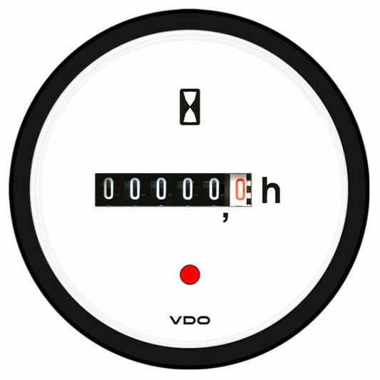 VDO Viewline Ivory Hourmeter, 100K Hours, Illuminated