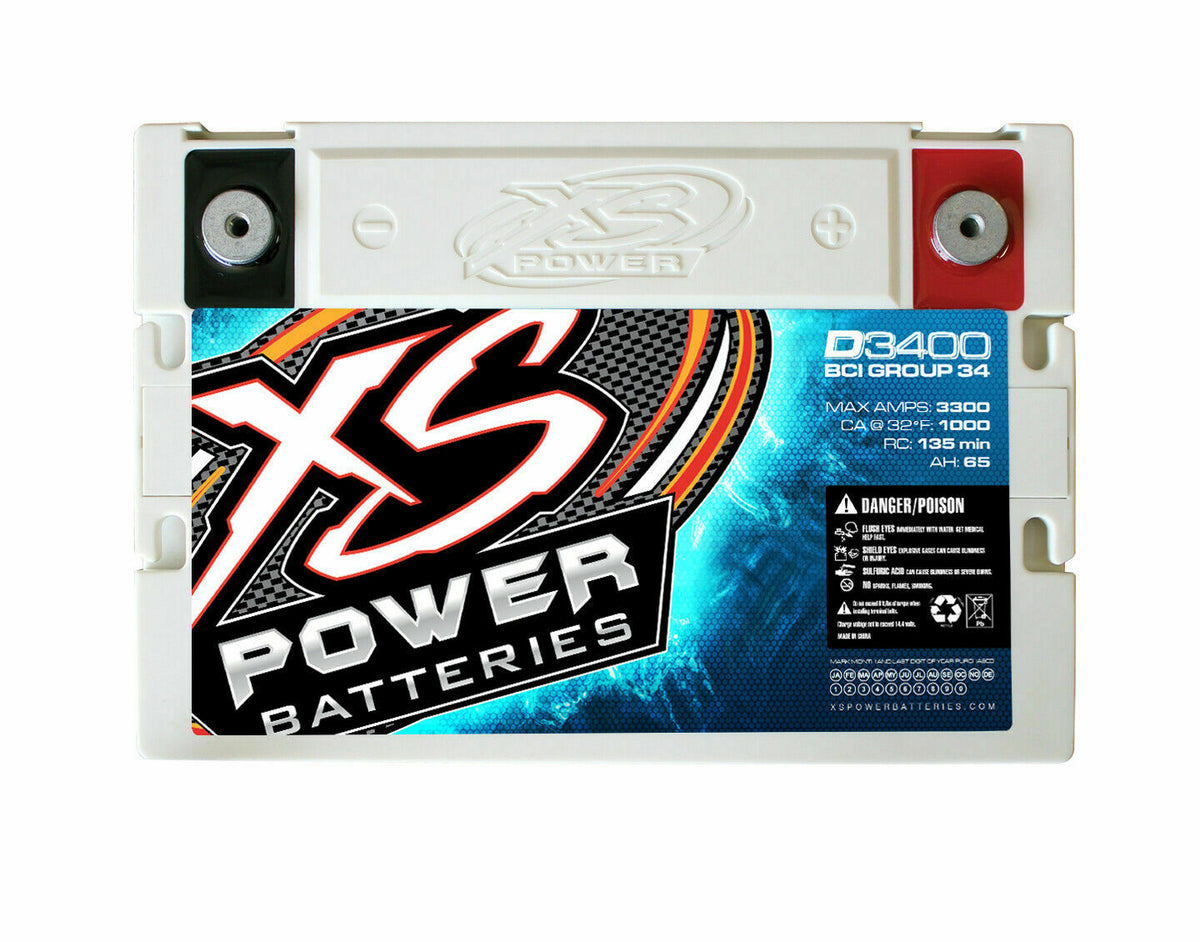 XS Power D3400 3300 Amp AGM Power Cell Car Audio Battery - view 3