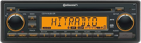 Continental RADIO USB MP3 WMA BLUETOOTH 12V CD7416UB-OR WITH WIRING HARNESS BOAT