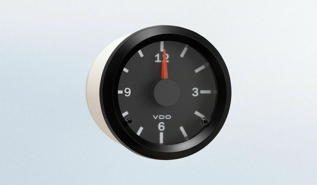 VDO gauge clock, genuine Cockpit 370-155, 2-1/16"/52mm