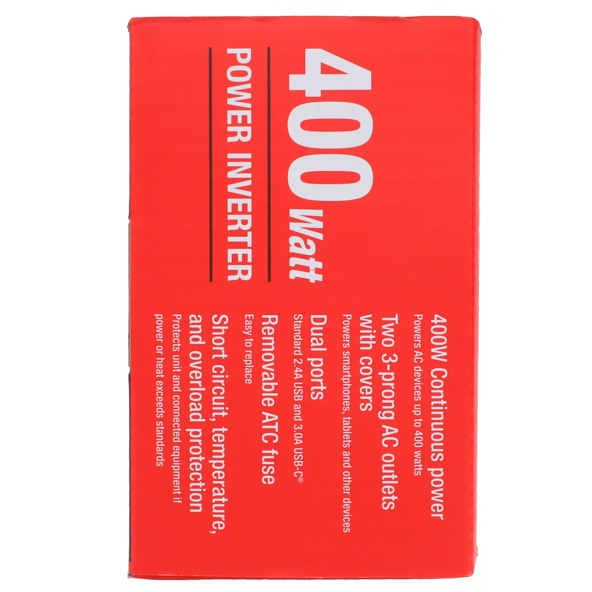 Cummins 400 Watt Car Power Inverter DC 12V to 110V AC Converter Full Kit CMN400