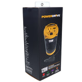 Power Inverter 120W Cup Holder 12v DC to 110v AC with Outlet and 2 Ports Cigarette Socket Adapter PWD120C