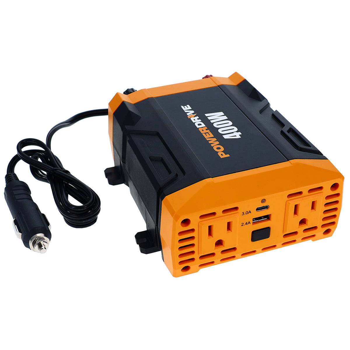 400 Watt Power Inverter 12v DC to 110v AC with 2 Outlets 2 Ports PWD400