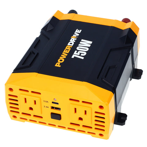 750 Watt Power Inverter DC 12v to 110v AC Car Converter with 2 USB Ports 2 AC Outlets PWD750